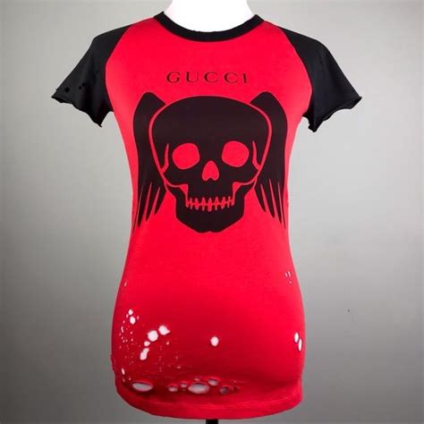 gucci black skull tshirt|gucci jersey t shirt.